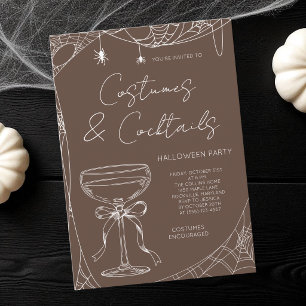 Convite Festas de Halloween Adultas com Fantasias Marrons