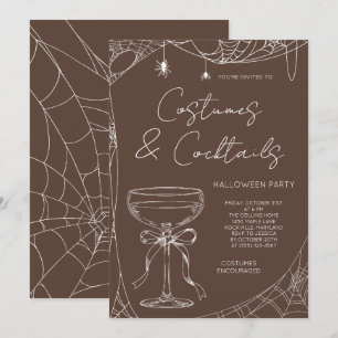 Convite Festas de Halloween Adultas com Fantasias Marrons