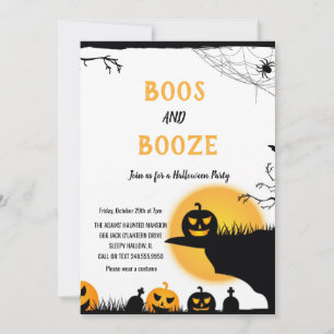 Convite Festas de Halloween Adultas com Vaias e Bebidas