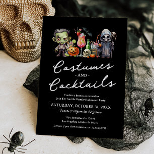 Convite Festas de Halloween Adultas: Fantasias & Coquetéis