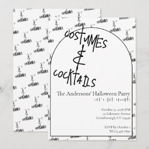 Convite Festas de Halloween com Fantasias e Coquetéis