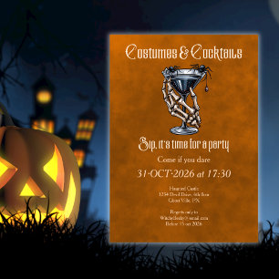 Convite Festas de Halloween de fantasias assustadoras e co