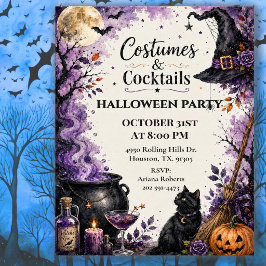 Convite Festas de Halloween de Fantasias e Coquetéis