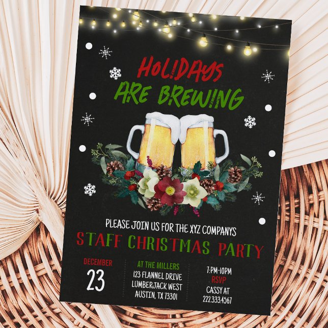 Convite Festas de Natal Cerveja Estão Sendo Preparada (Criador carregado)