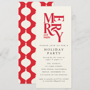 Convite festas de Natal corporativo da tipografia vermelha