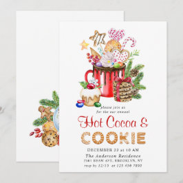 Convite Festas de Natal Festivas de Biscoitos e Cacau