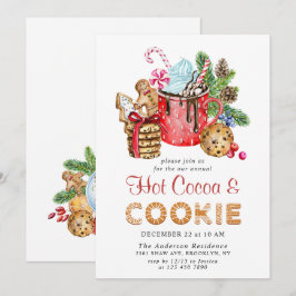 Convite Festas de Natal Festivas de Biscoitos e Cacau