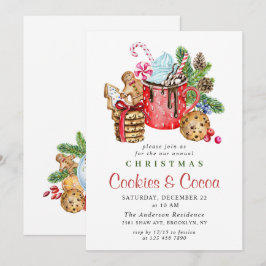 Convite Festas de Natal Festivas de Biscoitos e Cacau