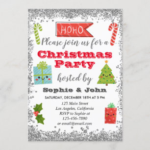 Convite Festas Festivas Festas de Natal Glitter