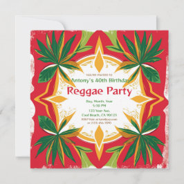 Convite Festas Florais Reggae Palmeiras Personalizáveis