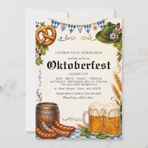 Convite Festival alemão Oktoberfest Cerveja Bávaro