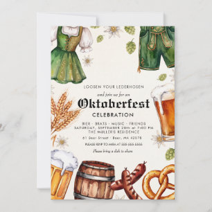 Convite Festival Alemão Oktoberfest Cerveja Pretzel Bávaro