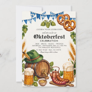 Convite Festival de Cerveja Oktoberfest Alemã Aquarela