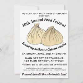 Convite Festival de Comidas de Dim Sum Shumai Dumplings Ch