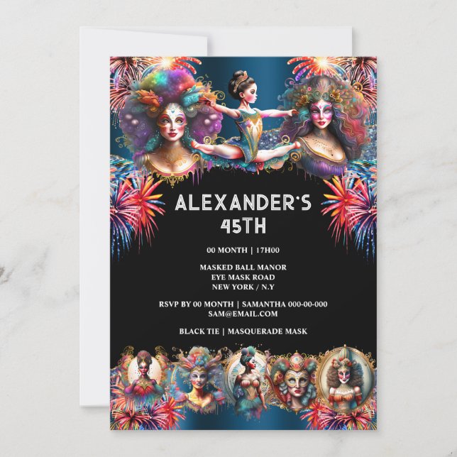 Convite Festival de fogos de artifício fogos de fogos (Frente)