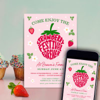 Festival de Morango Para Sempre Fofo Personalizáve