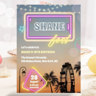 Convite Festival de Música Pastel Boho Birthday