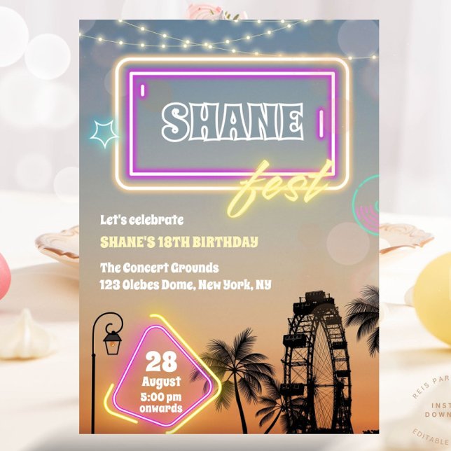 Convite Festival de Música Pastel Boho Birthday (carnival birthday, music festival, music carnival, festival welcome, pastel festival, pastel music f)