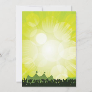 Convite Festival de Música Verde Silhueta Concerto Multidã