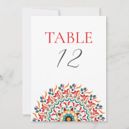 Convite Festival Elegance Mandala Wedding Table Number