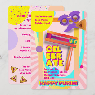 Convite Festival Feliz de Purim 2026 para Todas as Idades