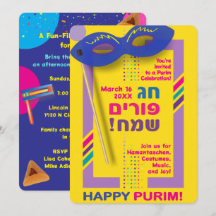 Convite Festival Feliz de Purim 2026 para Todas as Idades
