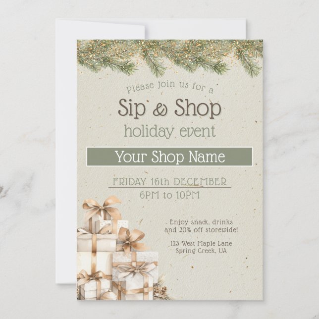 Convite Festive business Holiday Event marketing (Frente)