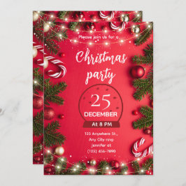 Convite Festive Christmas Party Invitation