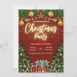 Convite Festive Christmas Party Invitation