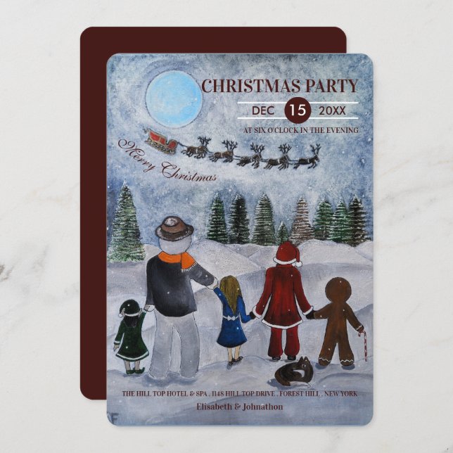 Convite Festive Friends Christmas Party (Frente/Verso)