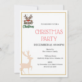 Convite Festive Reindeer Christmas invitation