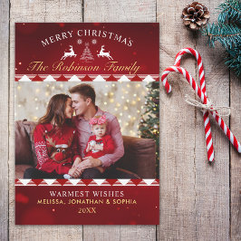 Convite Festive Rustic Tartan Christmas Photo