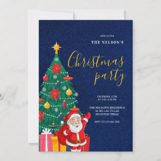 Convite Festive Santa Christmas Party Invitation | Holiday