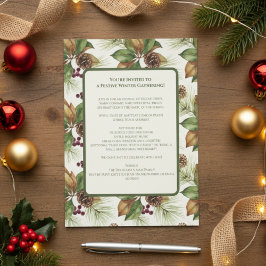 Convite Festive Winter Gathering Invite