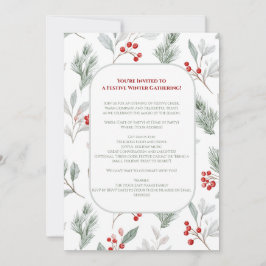 Convite Festive Winter Gathering Invite - Elegant Holiday