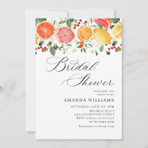 Convite Festivo Bright Floral Citrus Slice Bridal Brunt