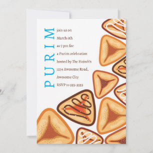 Convite Festivo de Hamentashen de Purim
