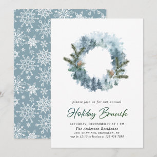 Convite Festivo Holly Wreath Natal Brunay