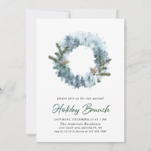 Convite Festivo Holly Wreath Natal Brunay