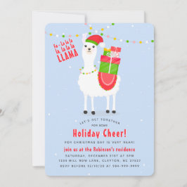 Convite Festivo Llama Christmas