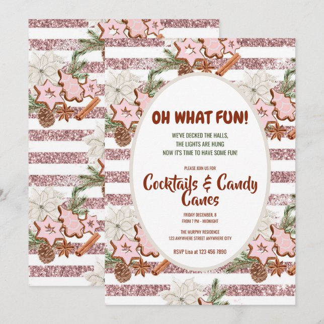 Convite Festivo Natal Aquarela - Coquetel Invita (Frente/Verso)