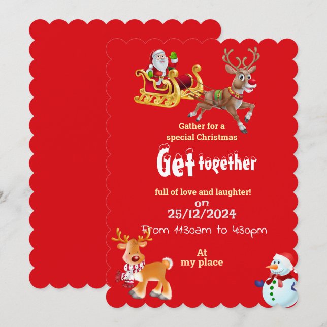 Convite Festivo Natal Juntos (Frente/Verso)