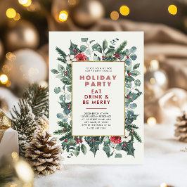 Convite Festivo Tema de Natal Festa de Férias de Quadro Fl