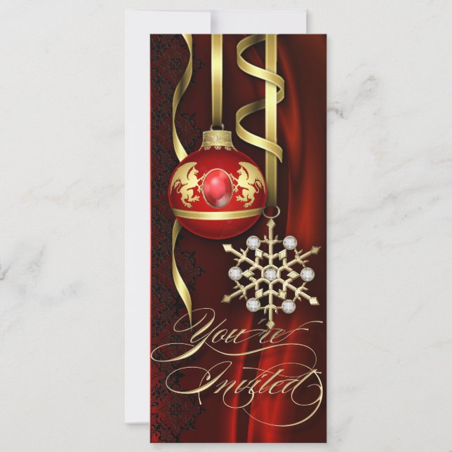 Convite festivo vermelho do feriado do jubileu (Frente)