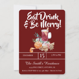 Convite Festivos Bebidas Comem Bebida E Sejam Felizes!