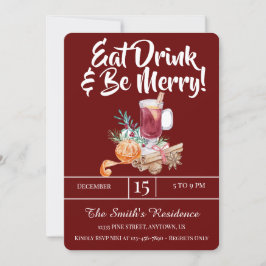 Convite Festivos Bebidas Comem Bebida E Sejam Felizes!