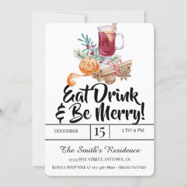 Convite Festivos Bebidas Comem Bebida E Sejam Felizes!