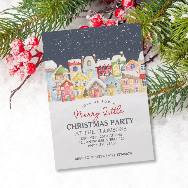 Convite Festivos Winter Snow House Natal Céu Natal (Criador carregado)