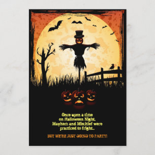 Convite Ficha De Festa De Halloween Do Espantalho