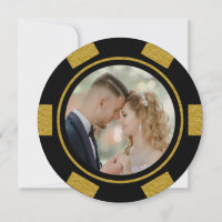 Ficha de pôquer Preto Ouro Casamento Fuga Festa